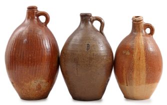 3 vitrified earthenware jars