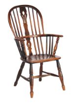 Elm Windsor chair with hoop back