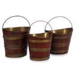 3 mahogany cup tea buckets