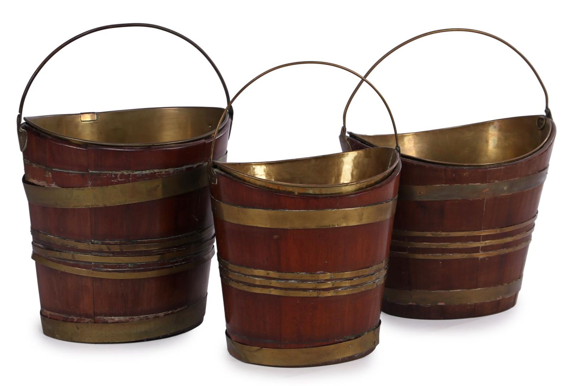 3 mahogany cup tea buckets