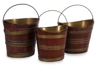 3 mahogany cup tea buckets