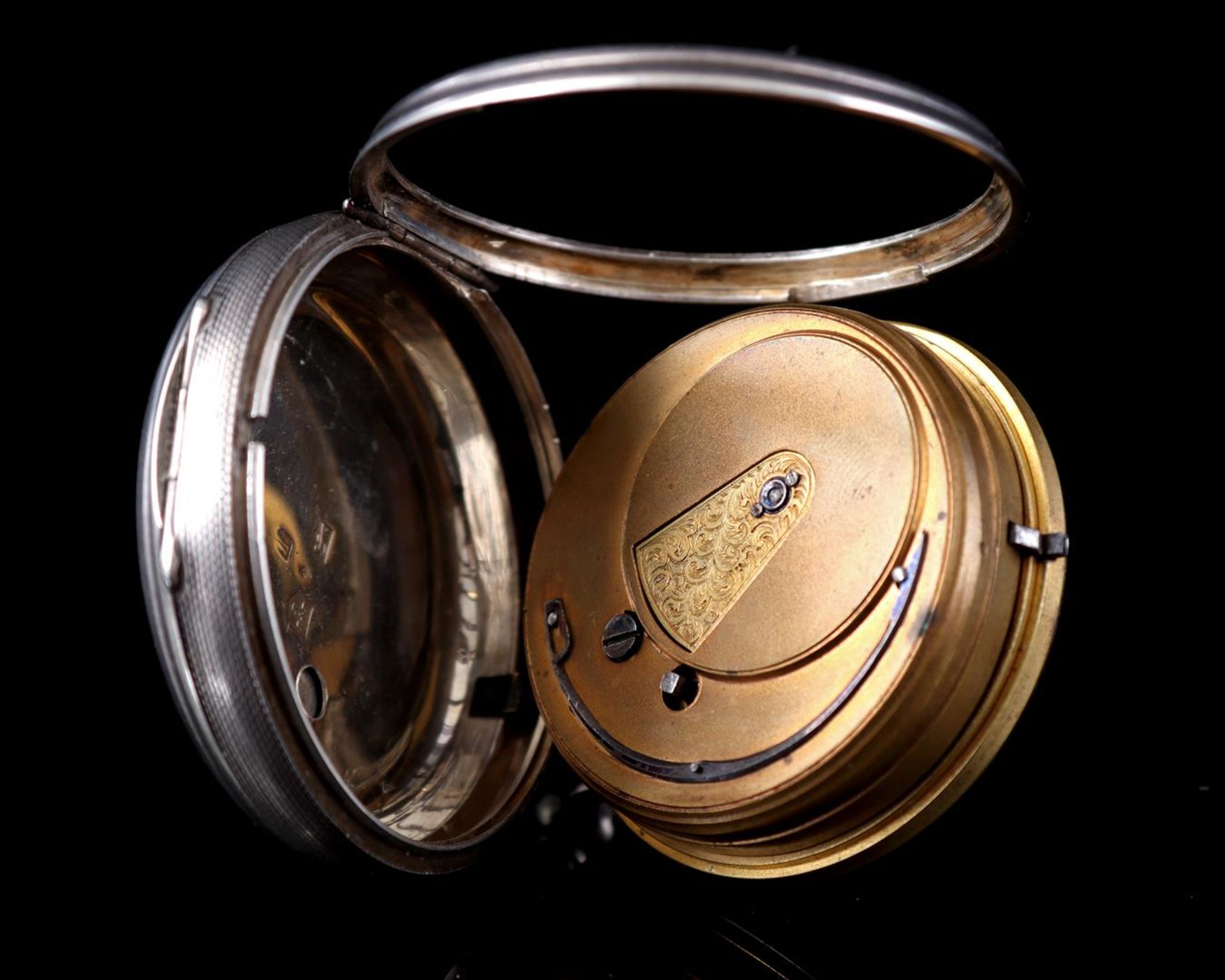 English pocket watch in silver case - Image 3 of 6