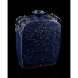 Earthenware blue glazed vase, 20th