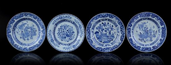 4 porcelain dishes, Qianlong