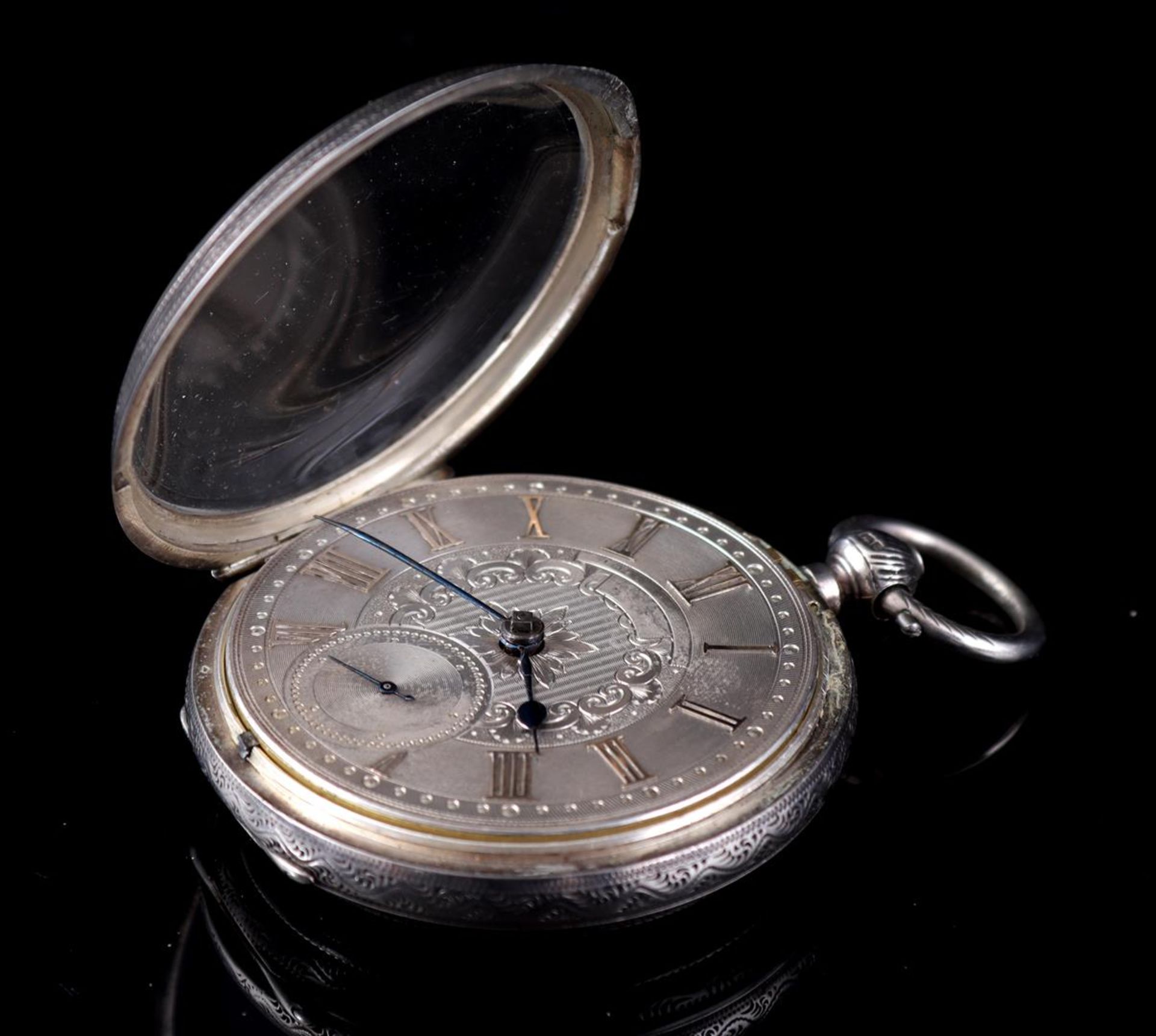 Pocket watch in silver case - Image 2 of 5