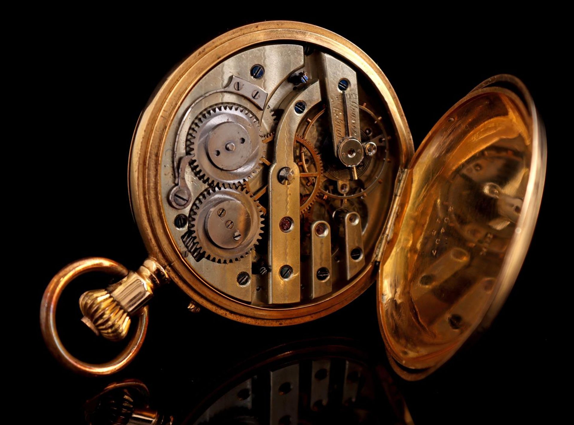 Pocket watch in gold case - Bild 5 aus 6