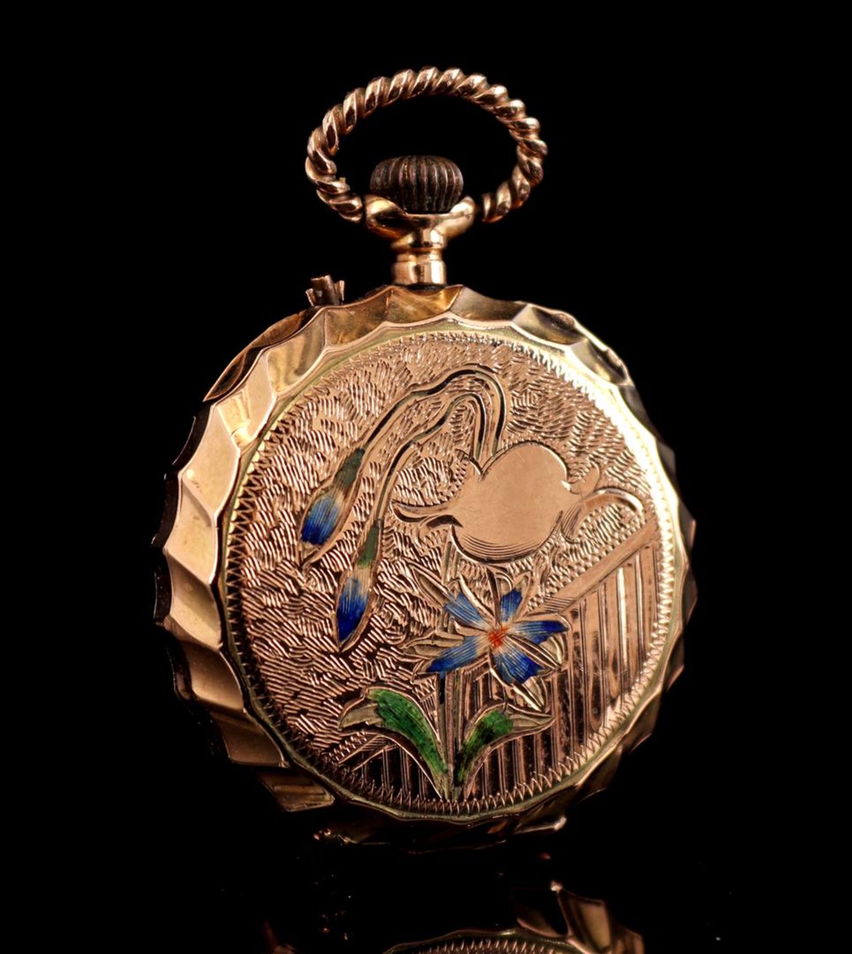 Pocket watch in gold case - Image 2 of 4