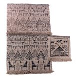 3 hand-knotted tapestries, European