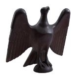 Hammered copper statue of an eagle