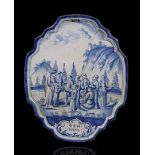 Earthenware Delft blue plaque