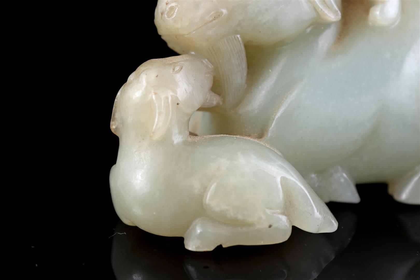 Jade sculpture of 2 ibexes, China, 19th - Image 6 of 7