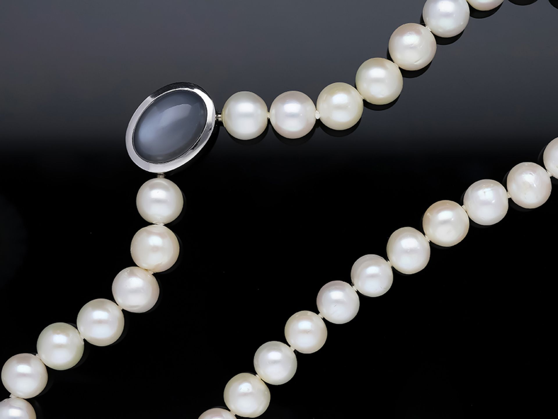 Chain with South Sea Pearl 585/14 White Gold Freshwater Pearls Quartz - Image 4 of 6