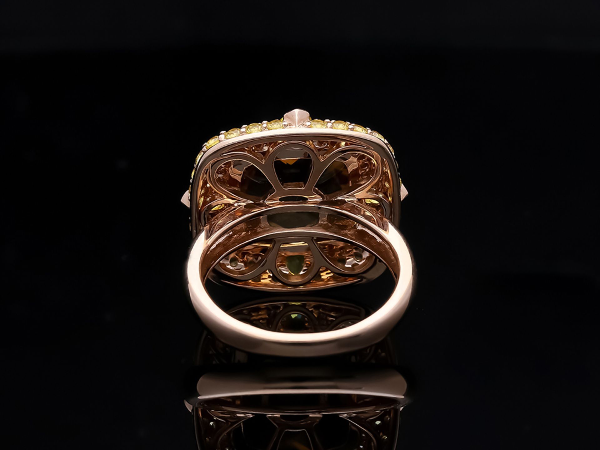 Ring Quartz Sapphire 585 / 14 Pink Gold Diamond - Image 4 of 8