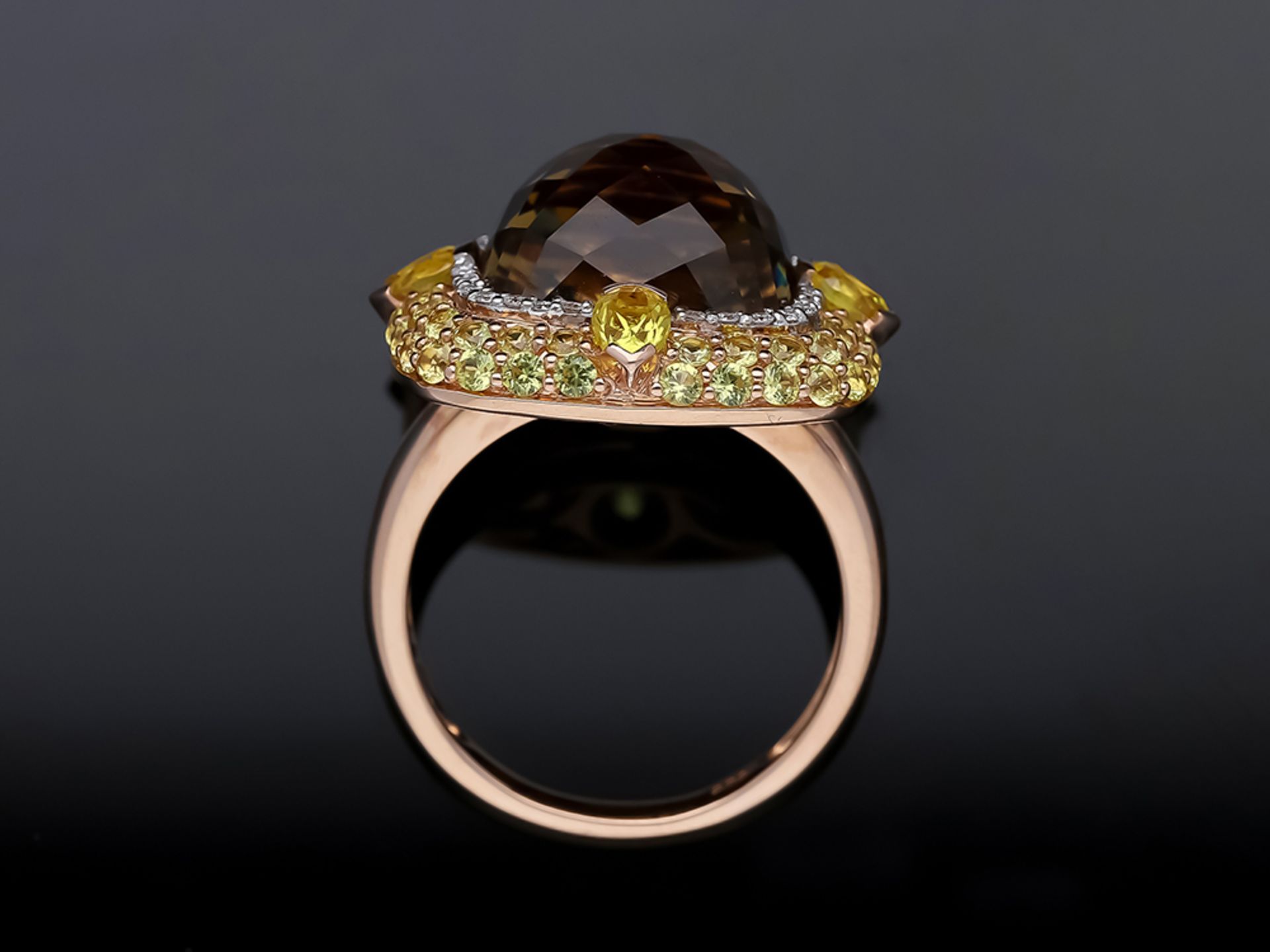 Ring Quarz Saphir Diamant 585 / 14 Karat Rose Gold - Bild 6 aus 8