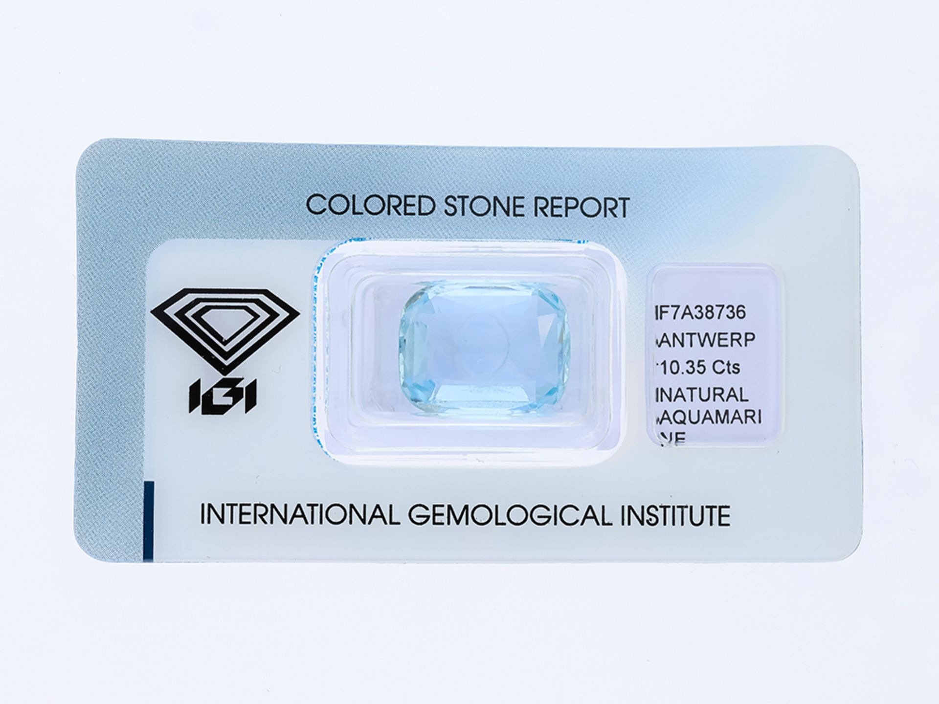 Gemstone Aquamarine 10,35 ct. with IGI Report