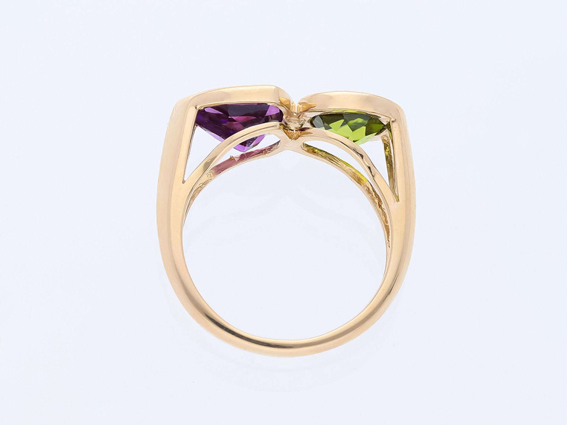 Ring Amethyst Peridot 585 / 14 Karat Rose Gold - Bild 6 aus 8