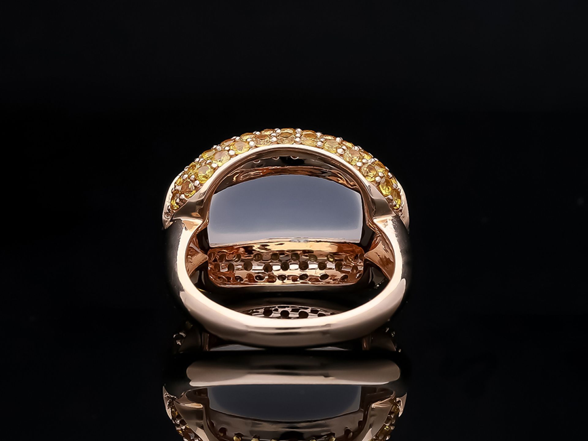 Ring Quartz Sapphire 585 / 14 Pink Gold Diamond - Image 3 of 8