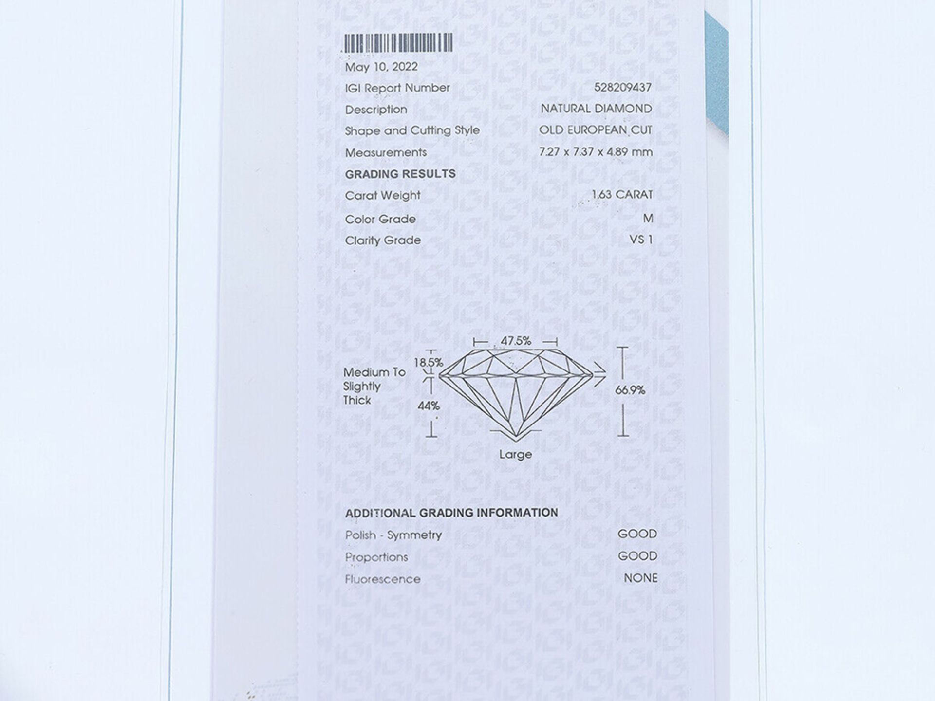 18 kt White Gold Diamond Ring with IGI Report - Image 4 of 6