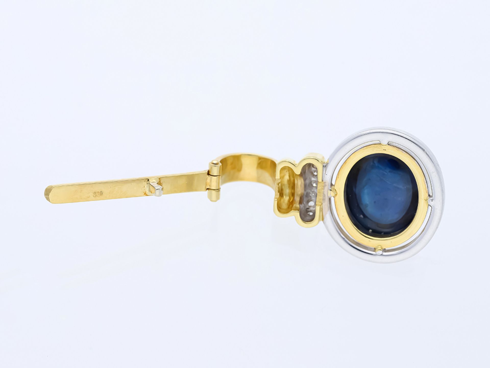 Pendant Sapphire 750/18 Yellow Gold Diamond - Image 4 of 6