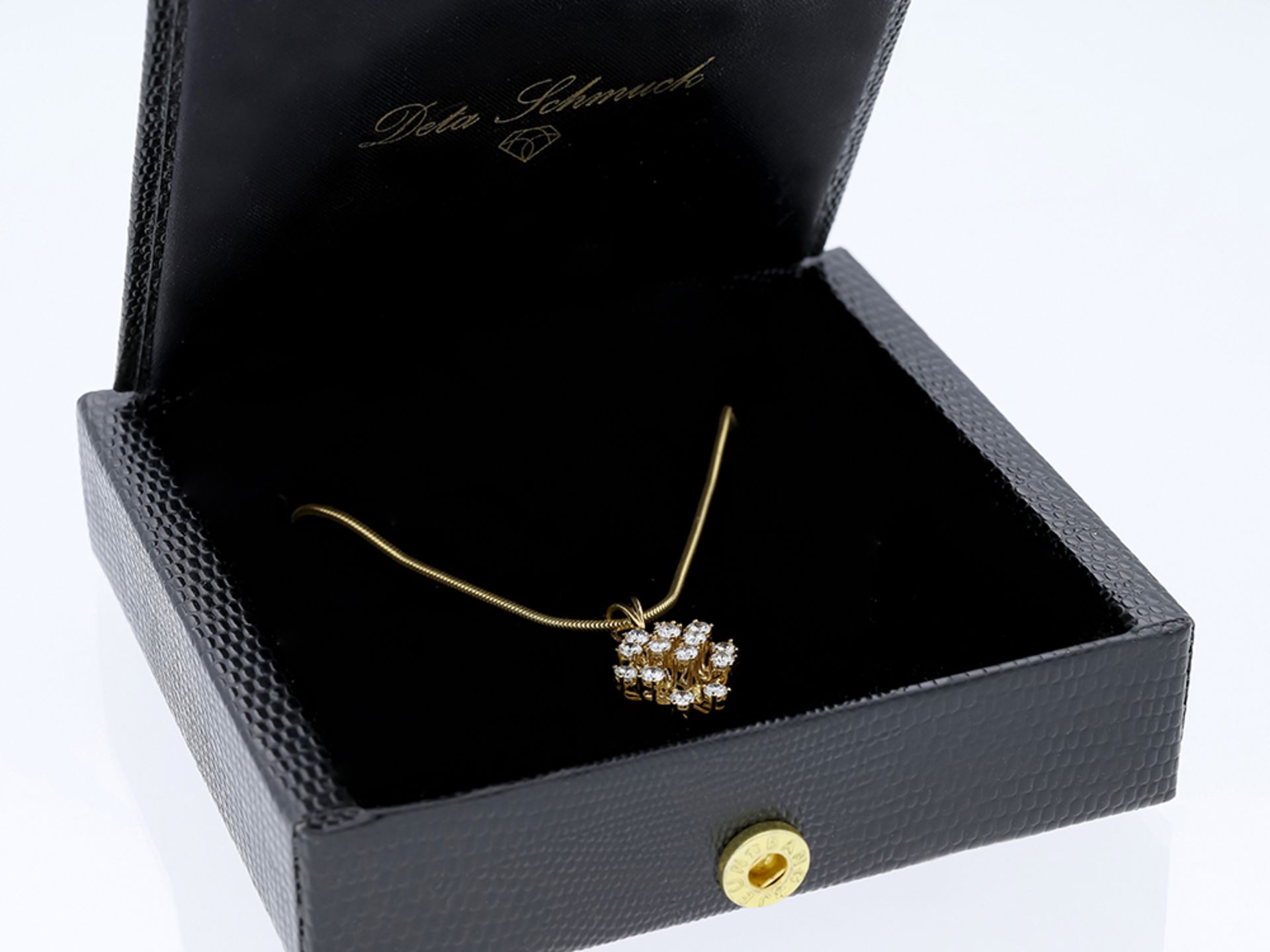 Halskette mit Anhänger Diamant 585 / 14 Karat Gelbgold - Bild 6 aus 6