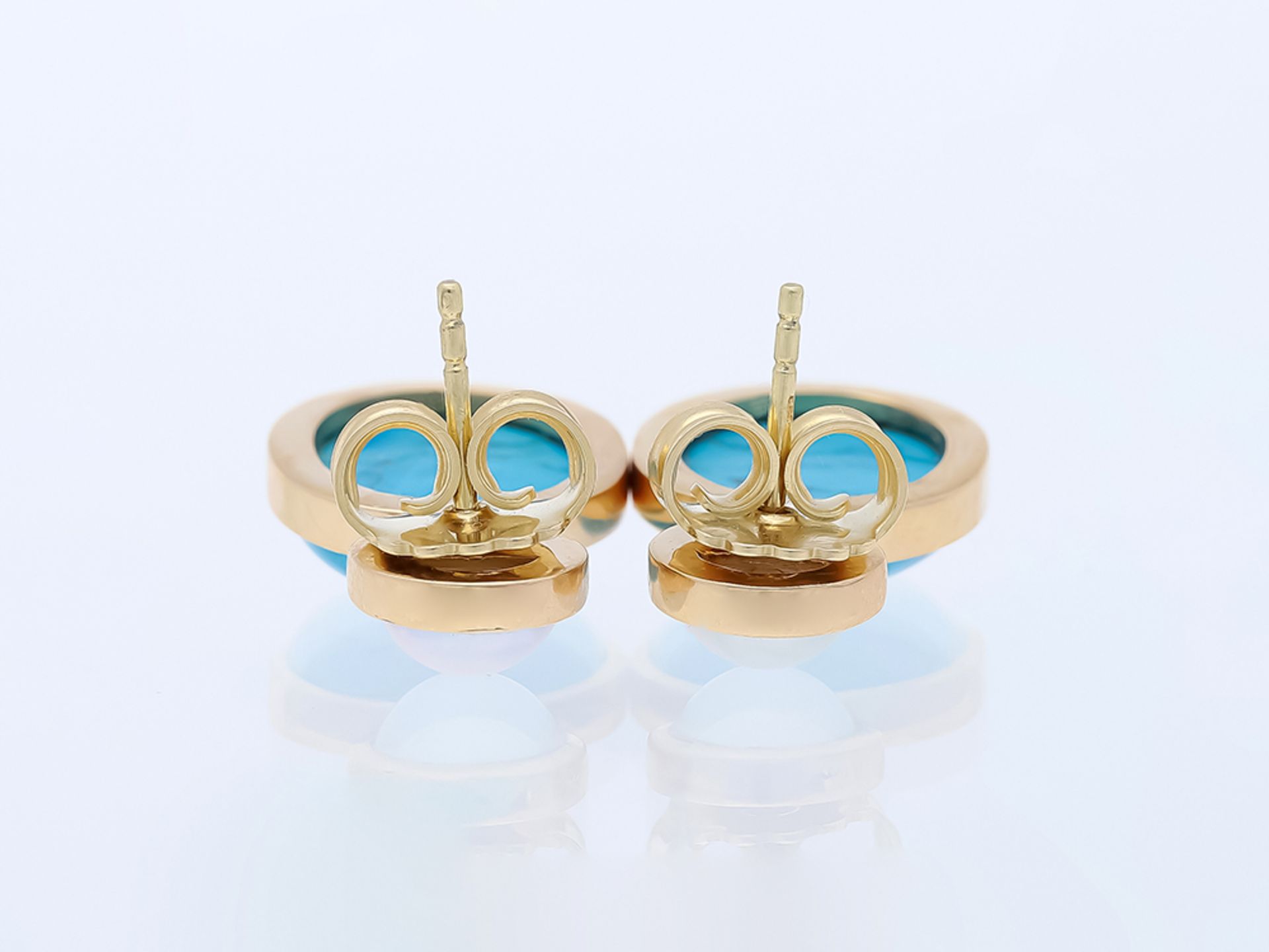 Studs Turquoise Akoya Pearl 585 / 14 Pink Gold - Image 5 of 8