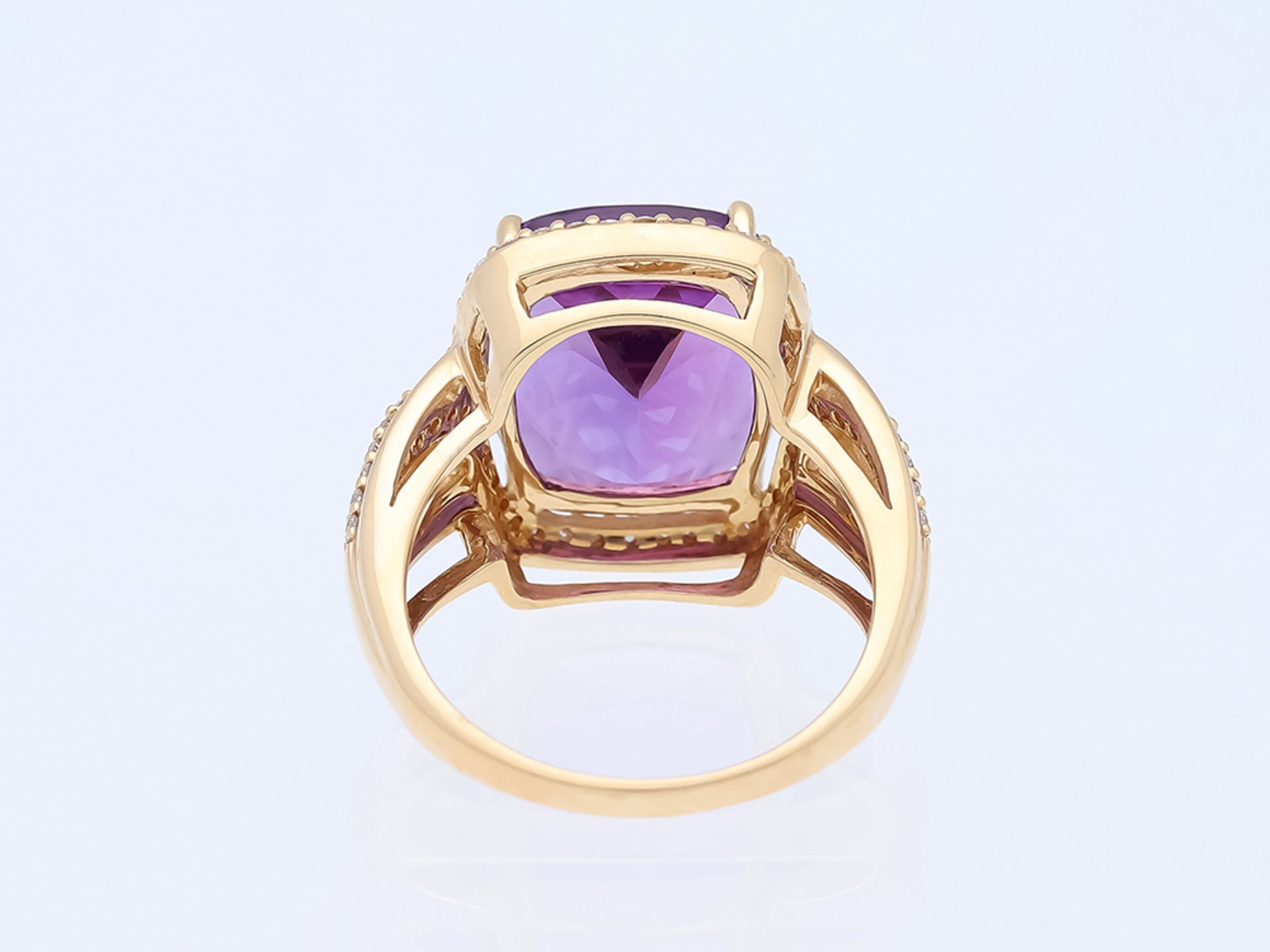 Ring mit 6,80 Karat Amethyst in 585 / 14 Karat Rose Gold - Bild 4 aus 8