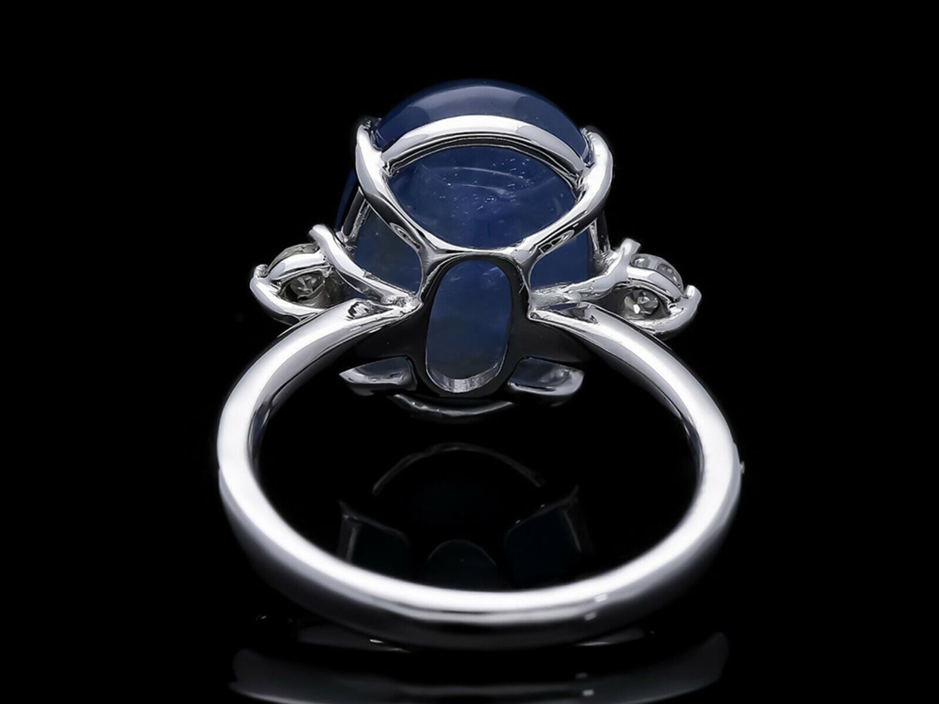 Ring Sapphire 750 / 18 White gold Diamond with IGI report - Image 3 of 6