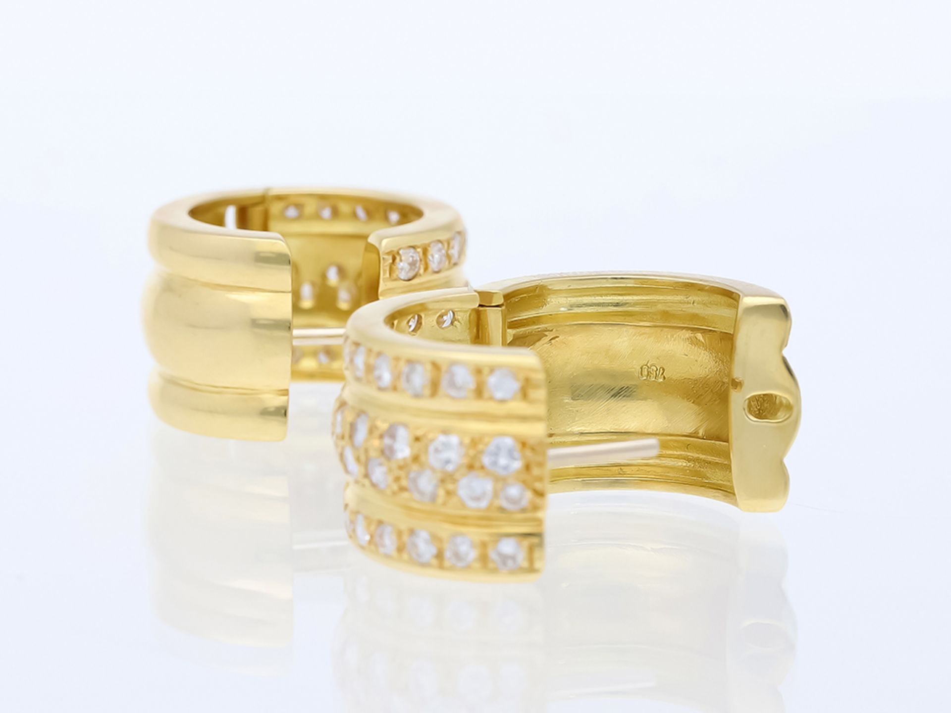 Earrings Diamond 750/18 Yellow Gold - Image 4 of 6