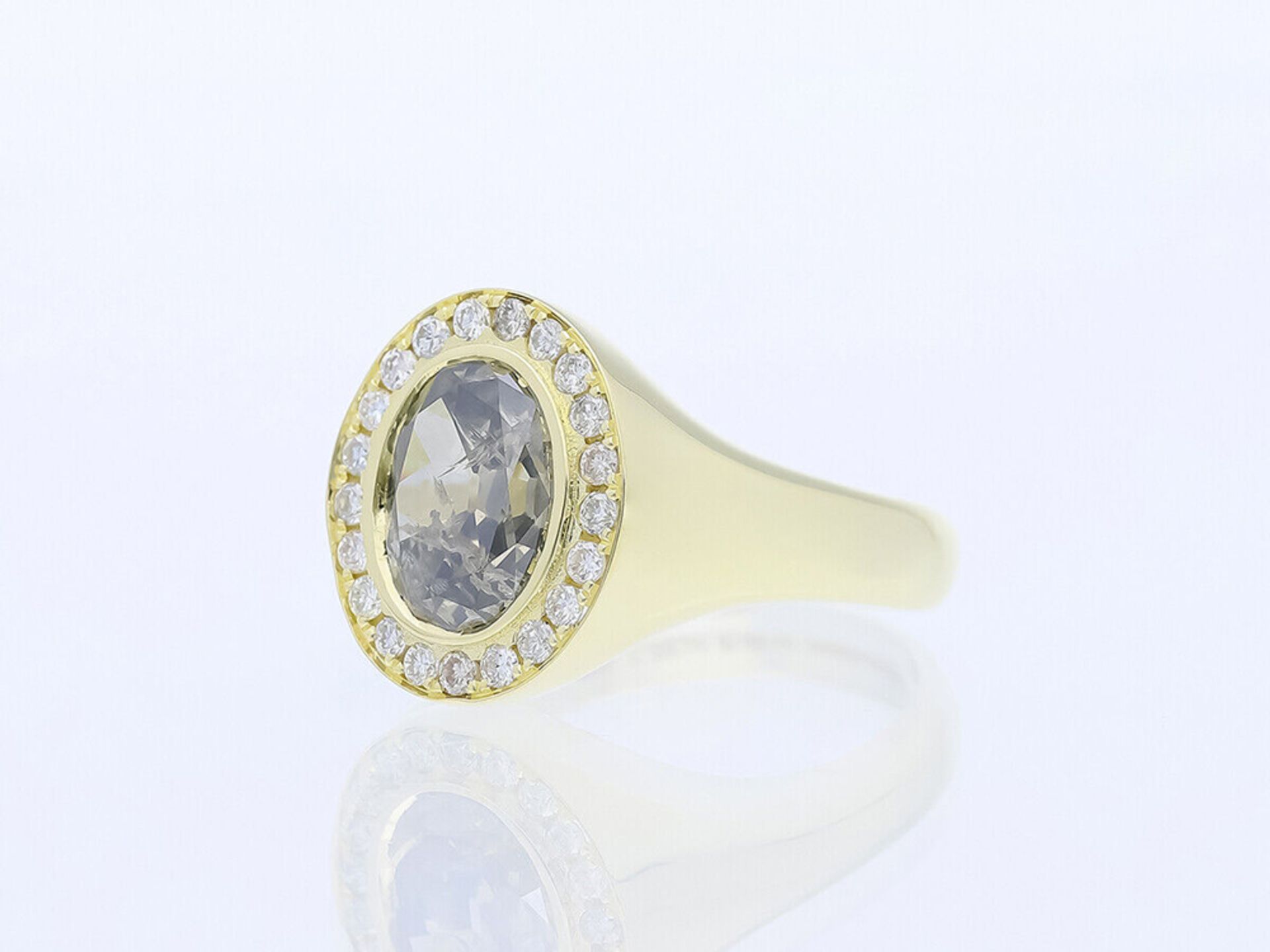 Ring 1,92 Karat Diamant und 0,42 Karat Diamanten in 585 / 14 Karat Gelbgold - Bild 2 aus 6