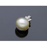 Pendant South Sea Pearl 750 White Gold Diamond