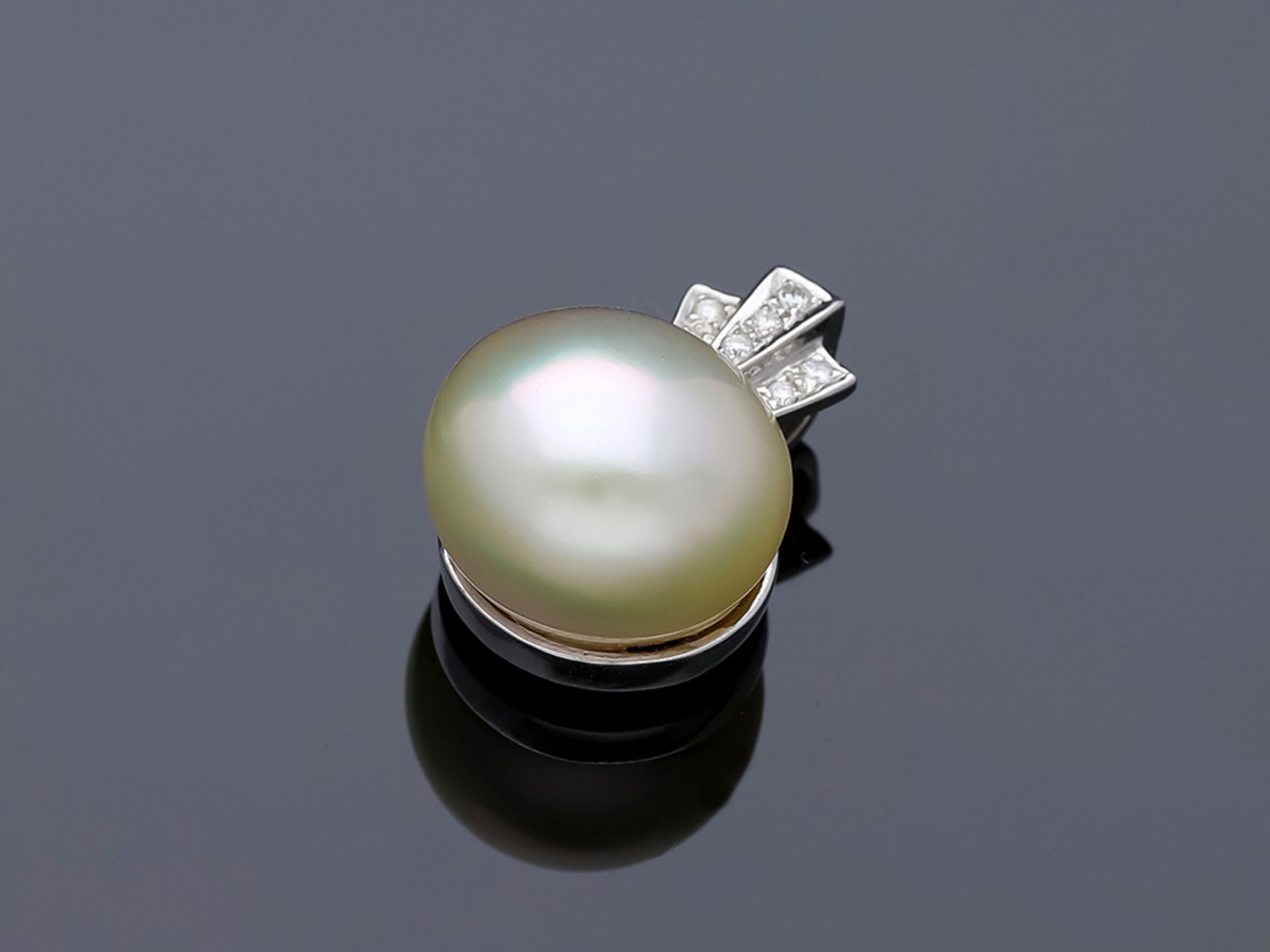 Pendant South Sea Pearl 750 White Gold Diamond