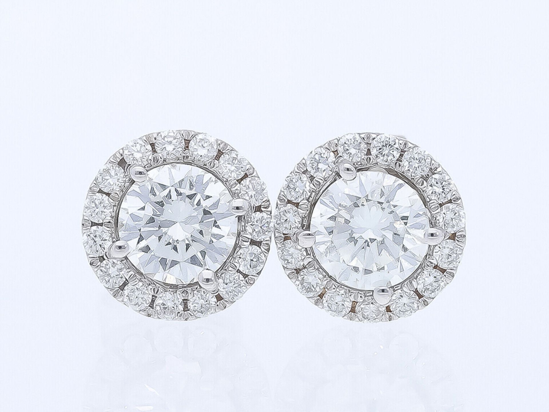 Earrings Diamond 750 / 18 White gold with IGI Report