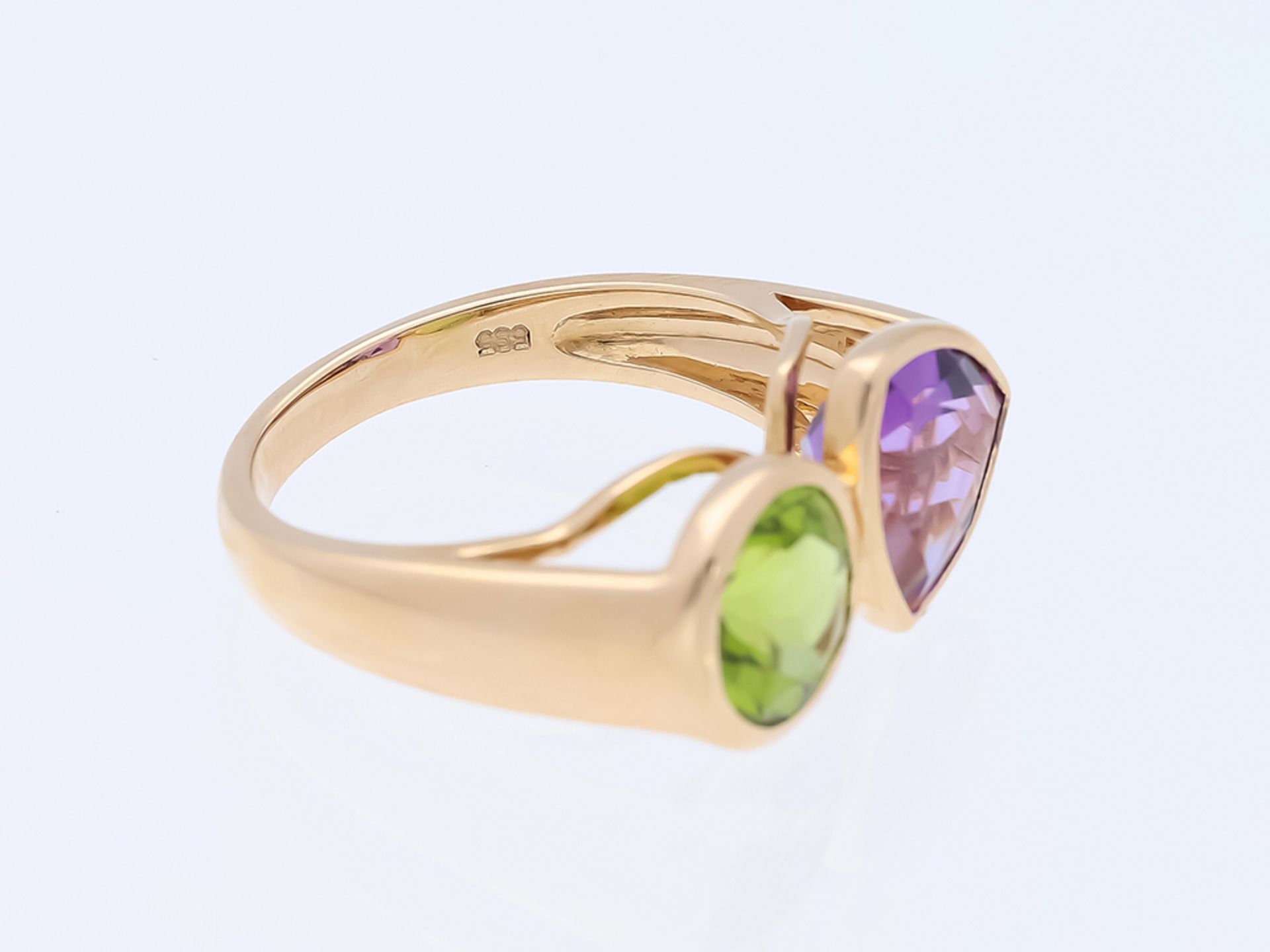 Ring Amethyst Peridot 585 / 14 Karat Rose Gold - Bild 5 aus 8