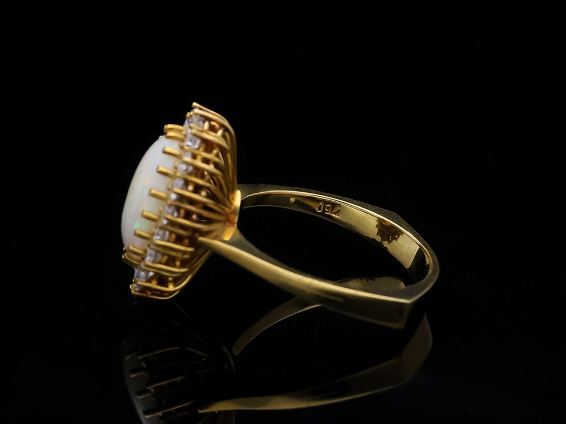 Ring Opal Diamant 750 / 18 Karat Gelbgold - Bild 4 aus 6