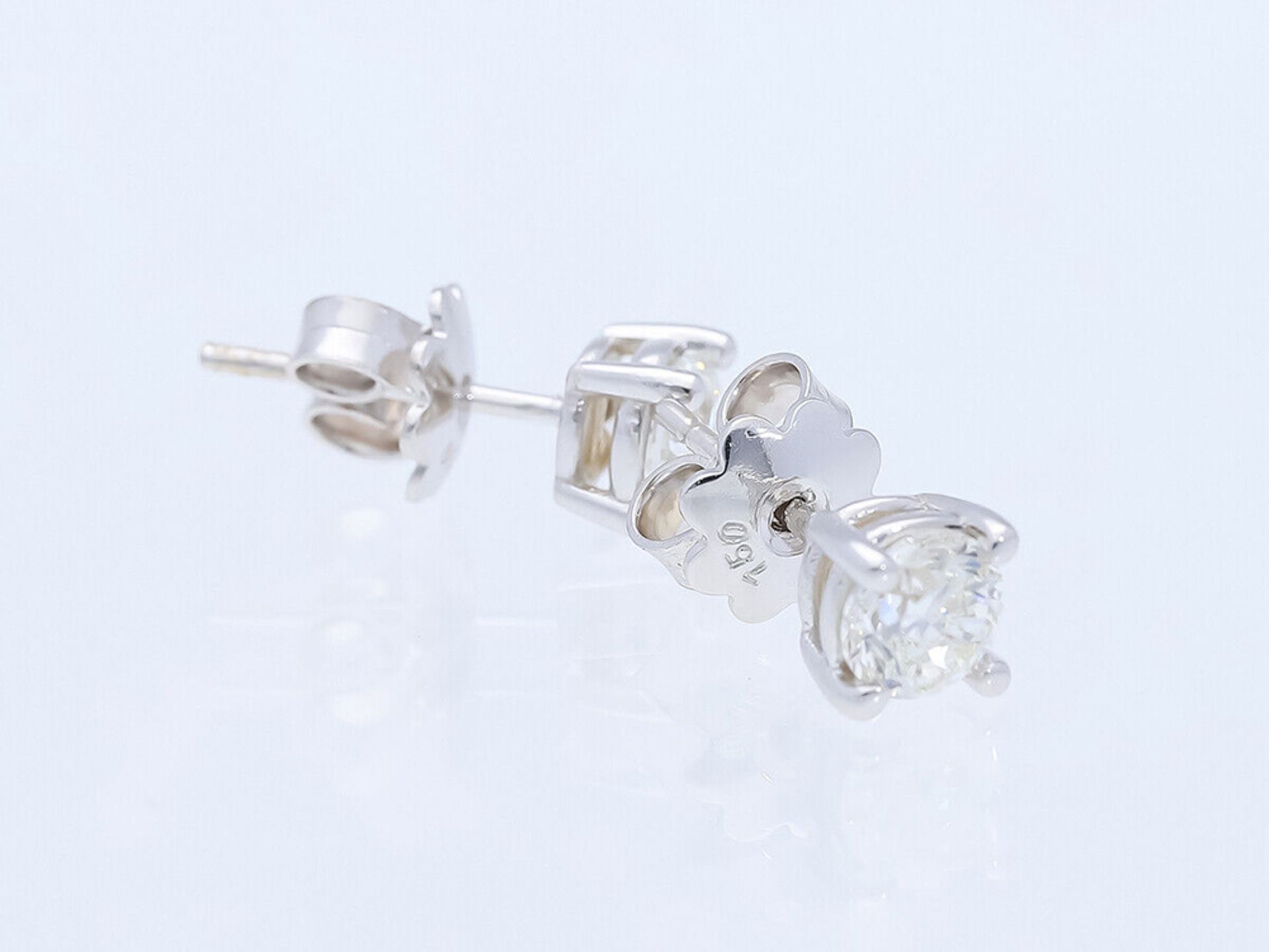 Earrings Diamond 750 / 18 White gold with GIA Report - Image 3 of 6