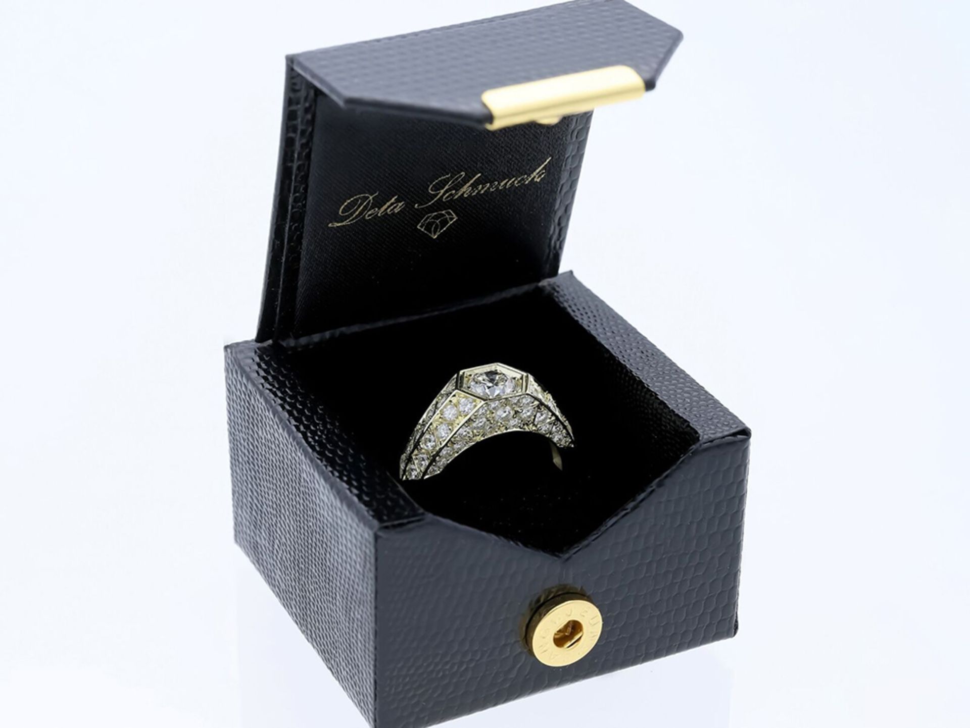 Ring 1,00 Karat Diamant und 1,92 Karat Diamanten in 585 / 14 Karat Gelbgold mit DPL Zertifikat - Bild 6 aus 6