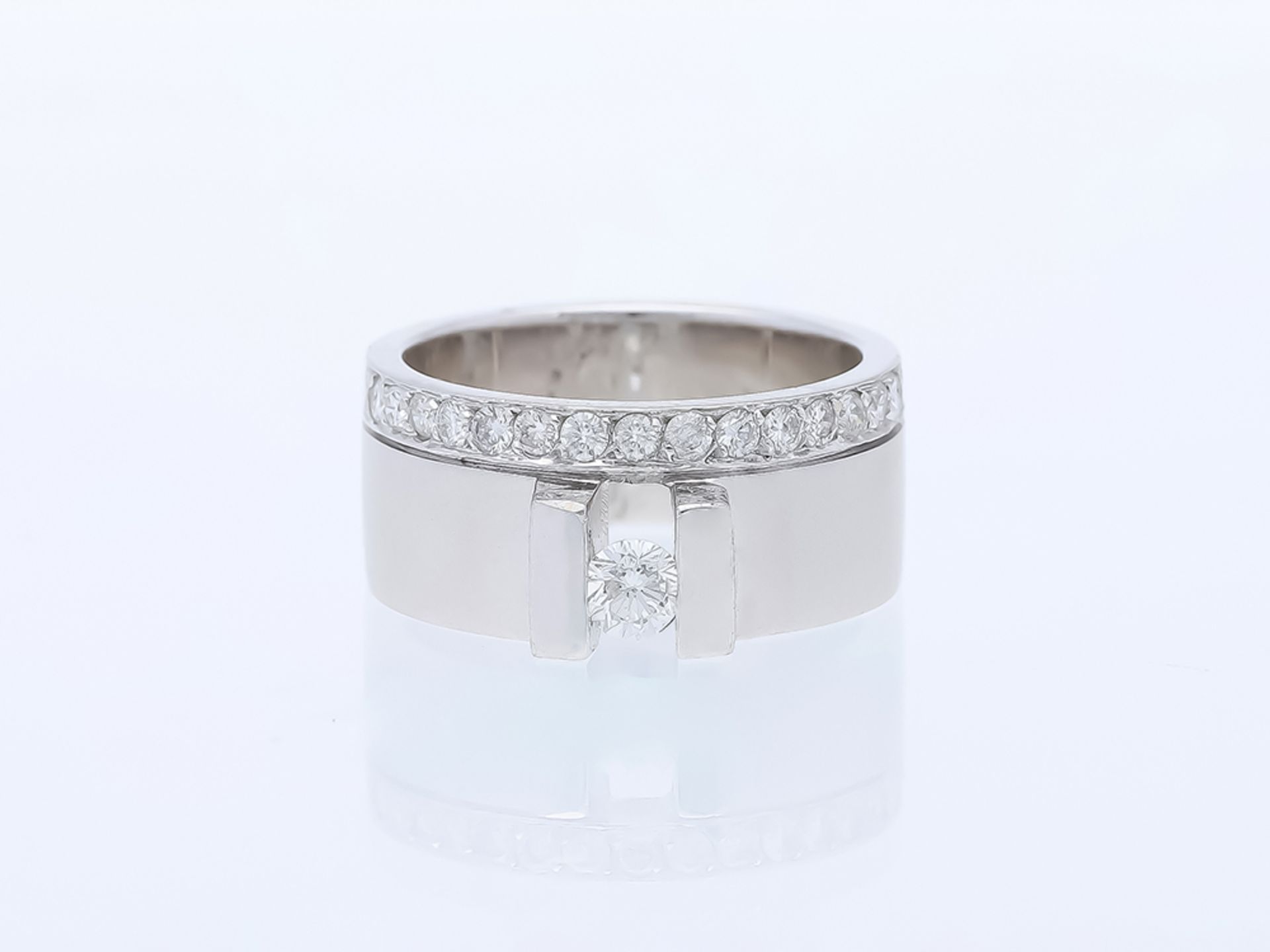 Ring Diamond 750 / 18 White Gold Diamond