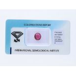 Gemstone Rhodolithe ca. 2,16ct. with IGI Report