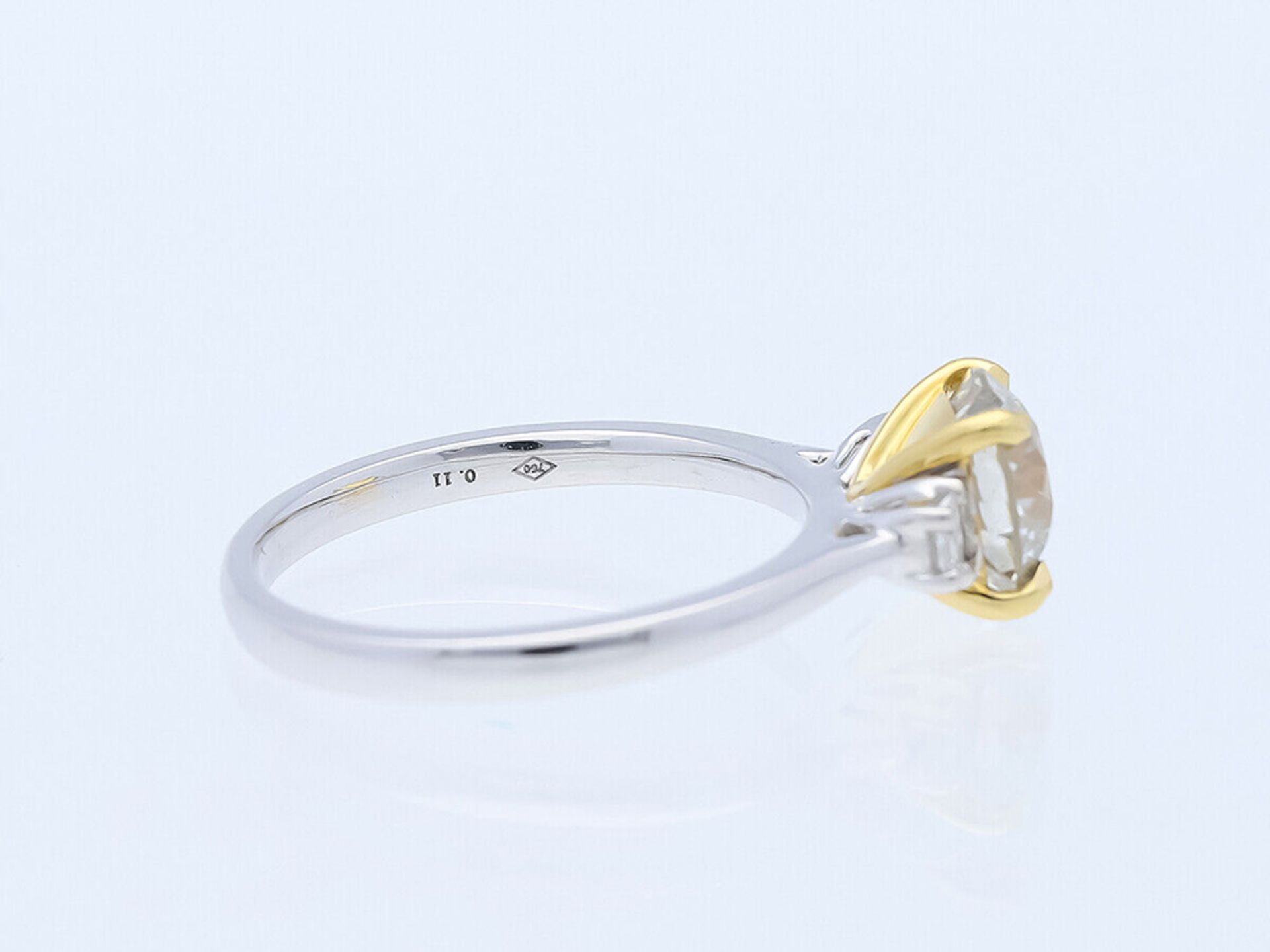 Ring Diamanten 750 / 18 Karat Weißgold mit IGI Zertifikat - Bild 3 aus 6