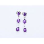 Studs Amethyst 585 / 14 White Gold