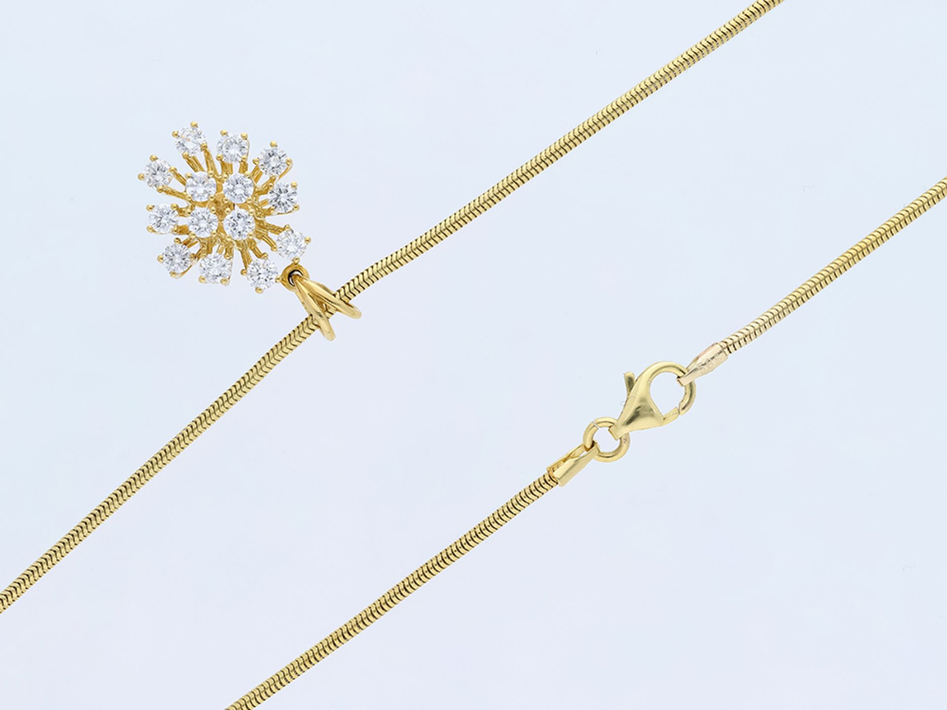 Halskette mit Anhänger Diamant 585 / 14 Karat Gelbgold - Bild 4 aus 6