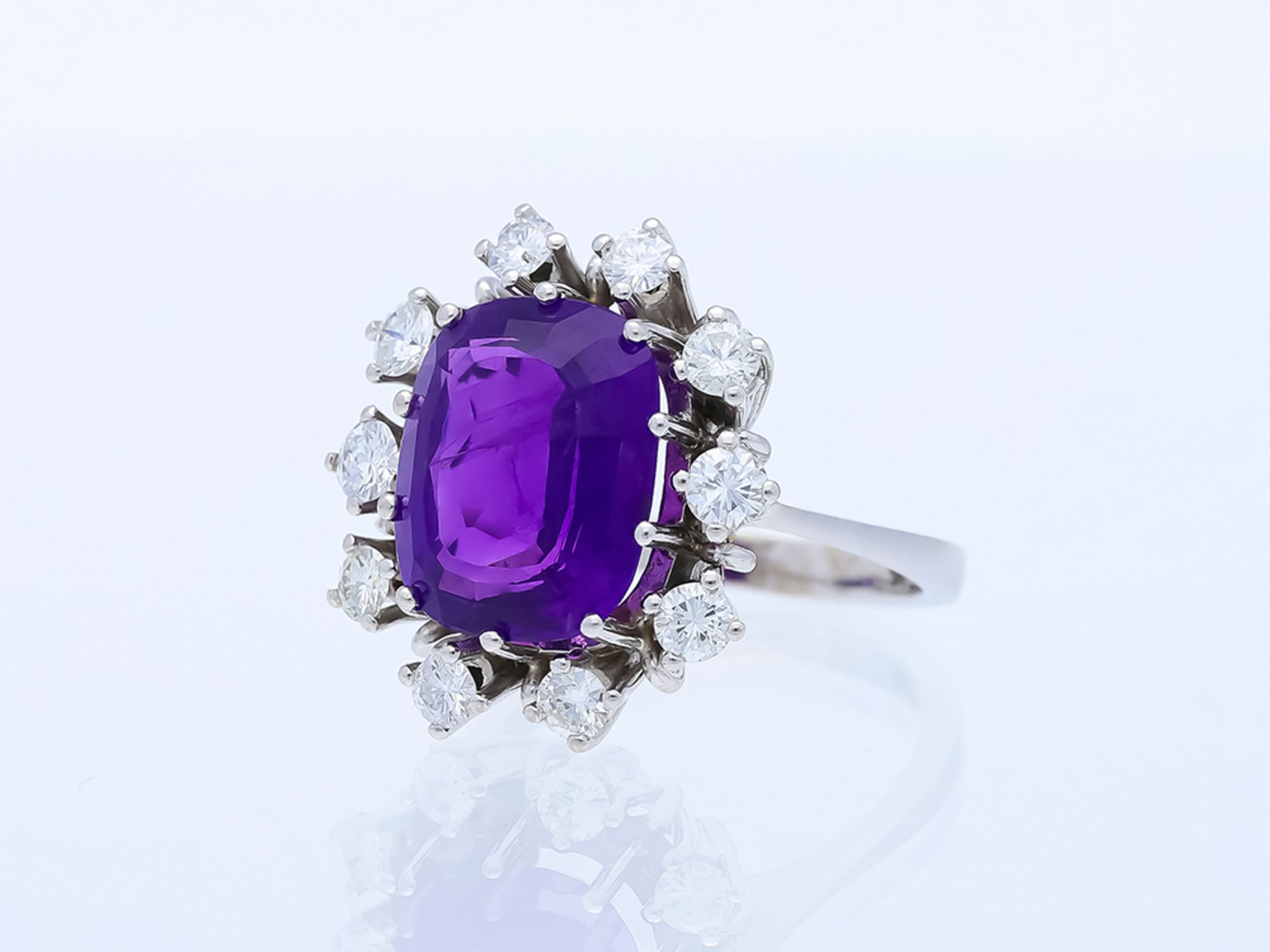 14 kt White Gold Amethyst Diamond Set - Image 8 of 12