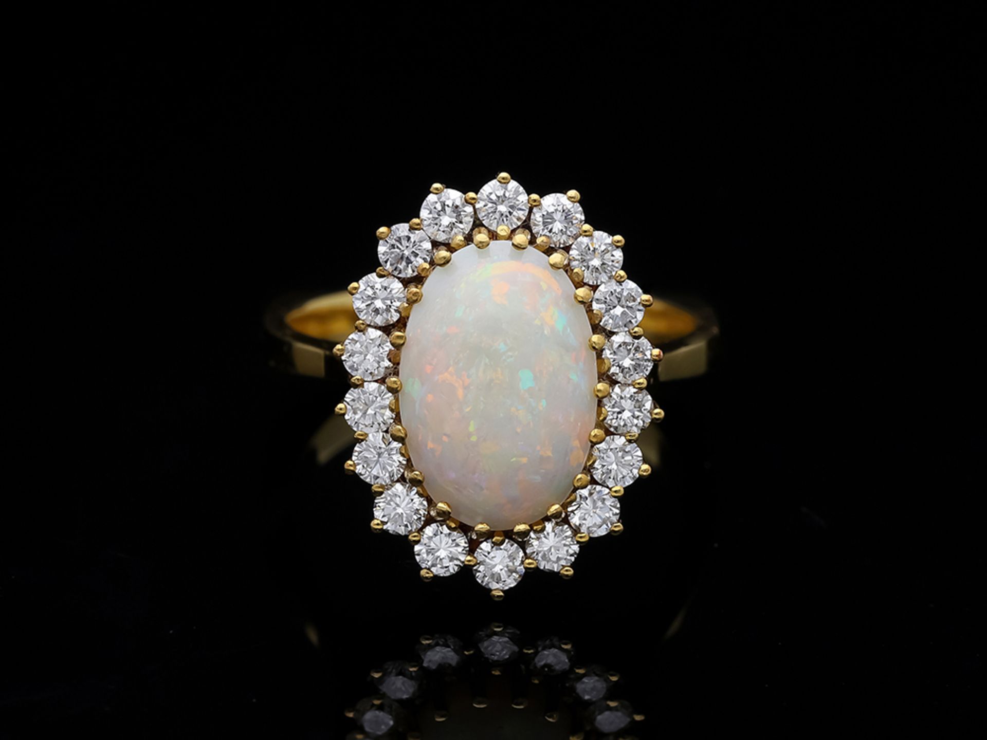 Ring Opal Diamant 750 / 18 Karat Gelbgold