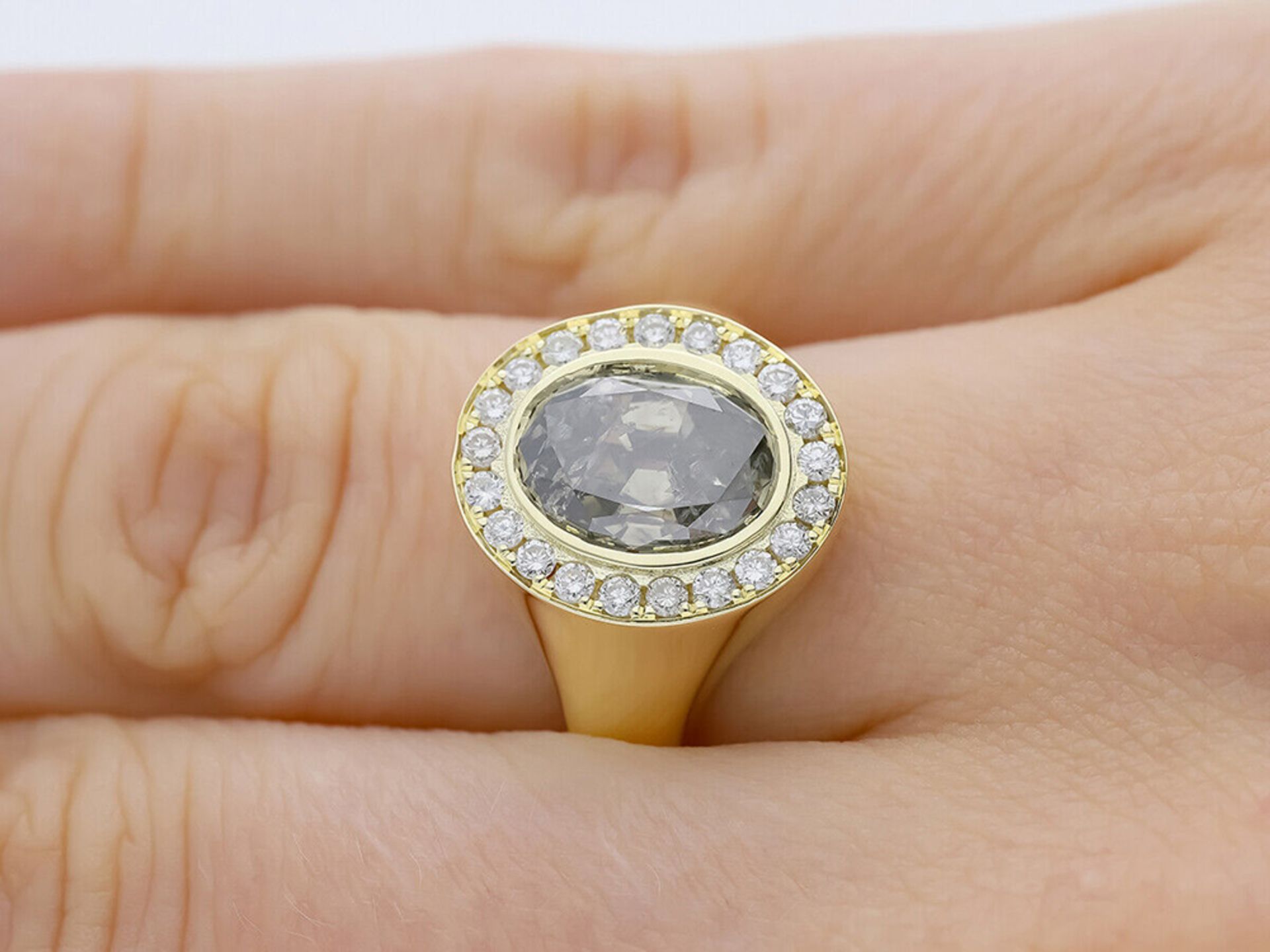 Ring 1,92 Karat Diamant und 0,42 Karat Diamanten in 585 / 14 Karat Gelbgold - Bild 5 aus 6