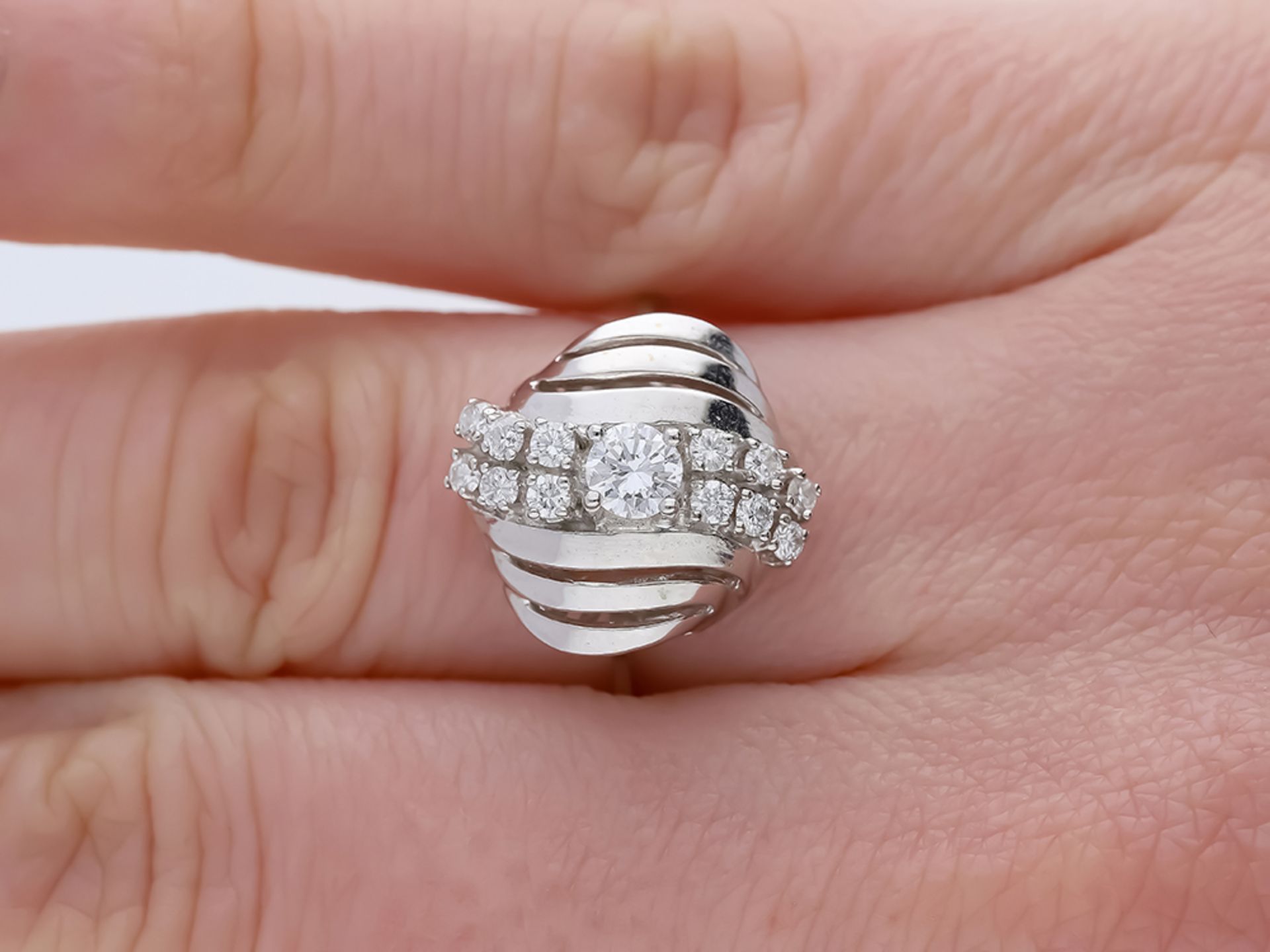 Ring Diamond 14 kt White gold - Image 5 of 6