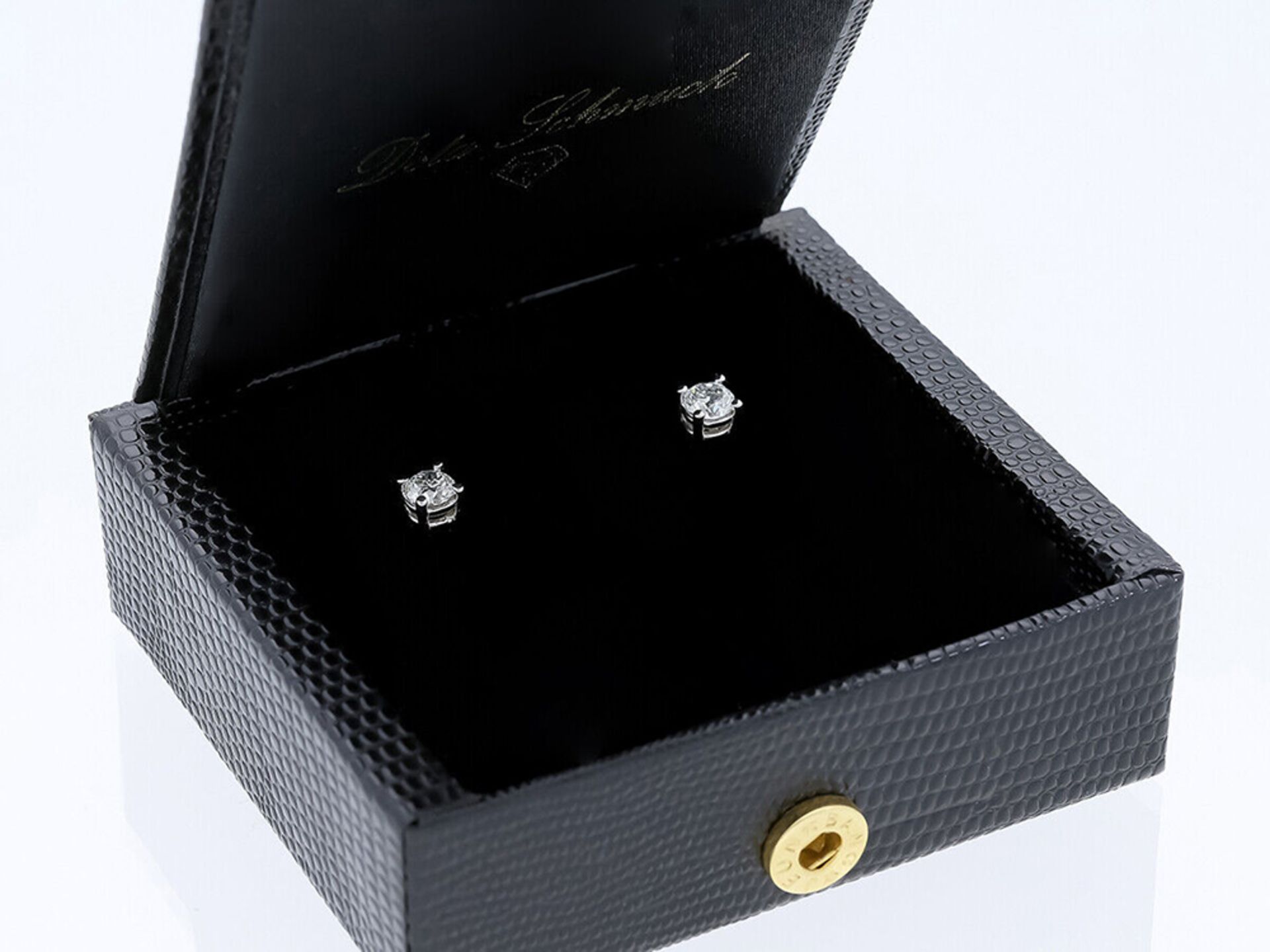 Earrings Diamond 750 / 18 White gold with GIA Report - Image 6 of 6