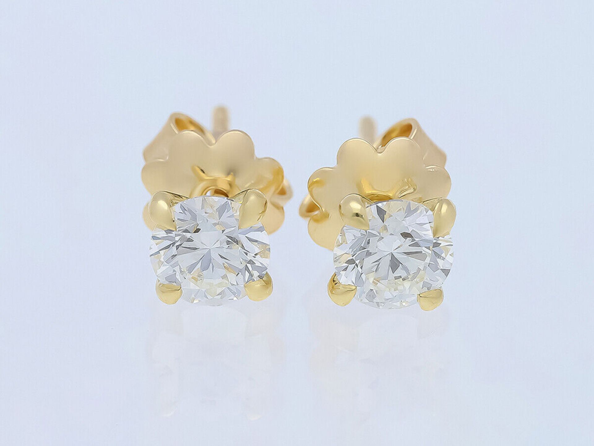Ohrringe Diamant 750 / 18 Karat Gelbgold mit IGI Zertifikat