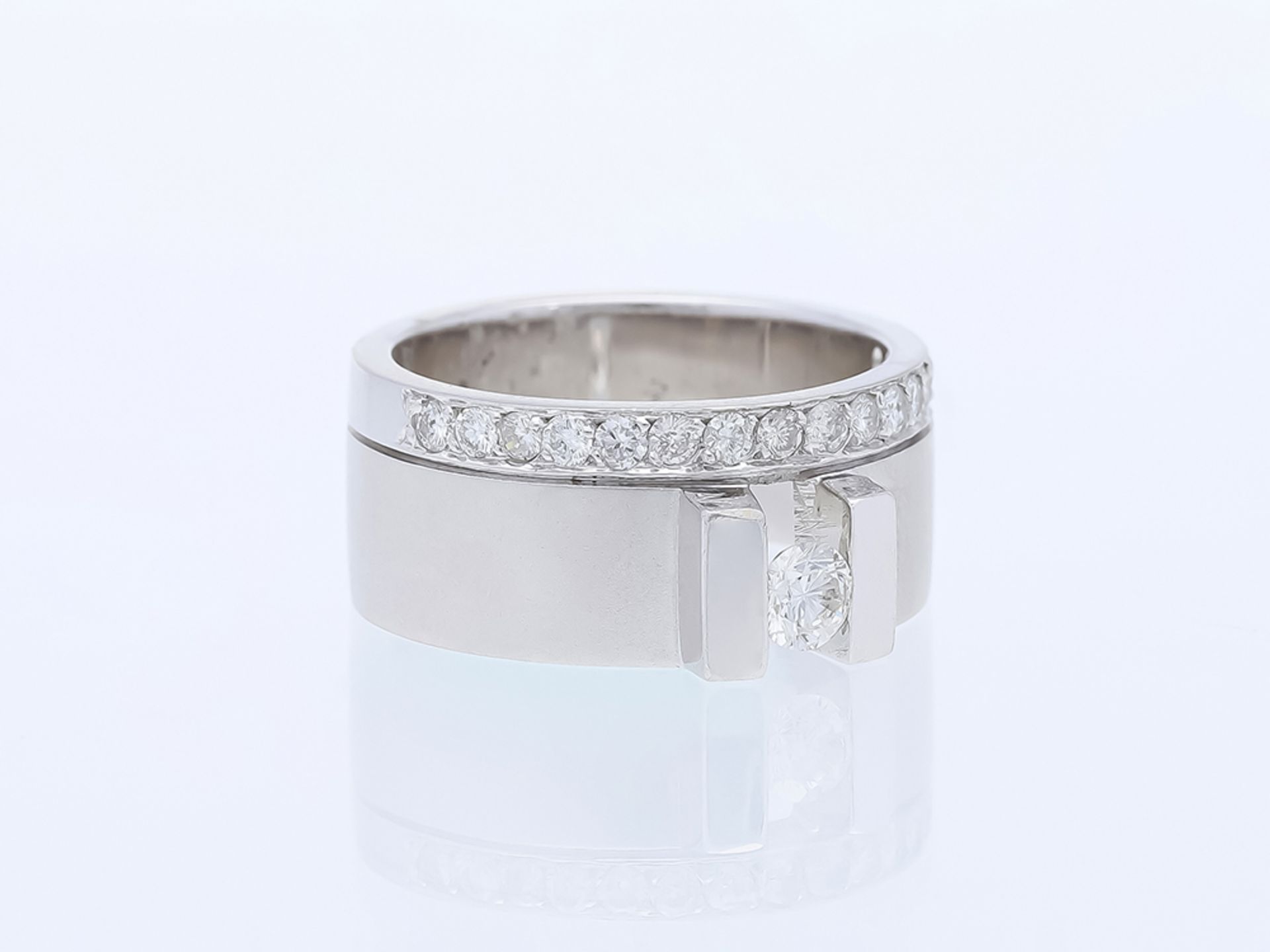 Ring Diamant Diamanten in 750 / 18 Karat Weißgold - Bild 3 aus 8