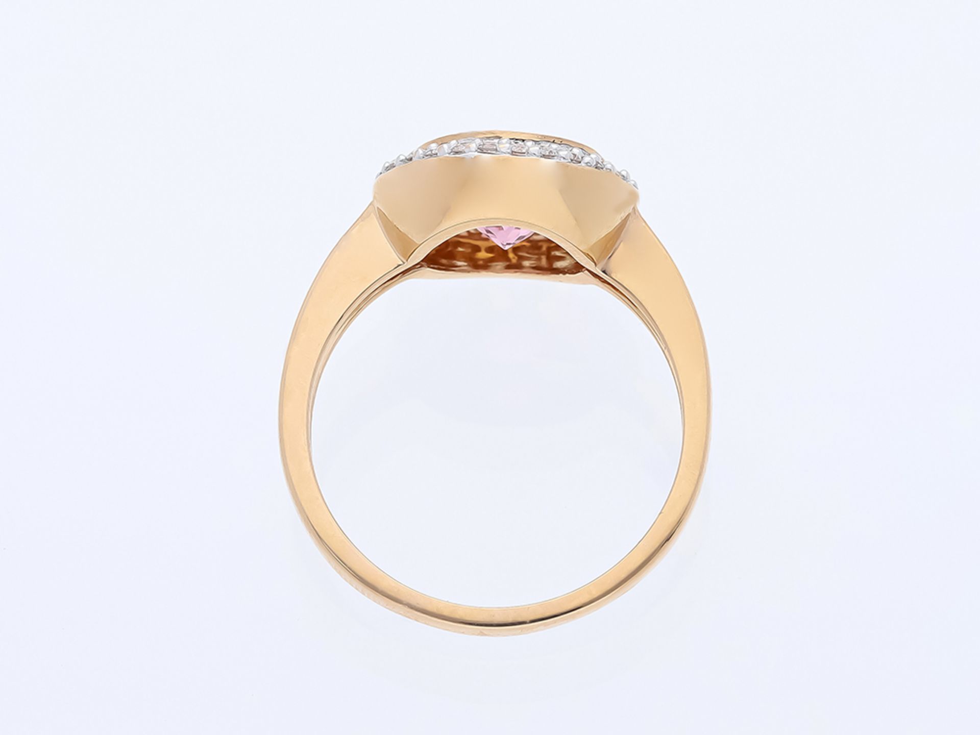 Ring Tourmaline 585 / 14 Pink Gold Diamond - Image 6 of 8