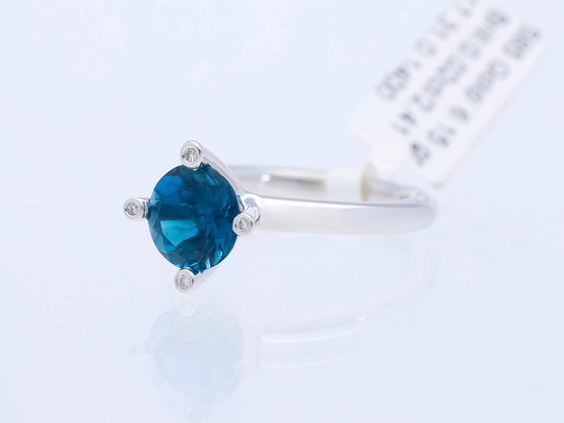 Ring with Topaz 14 kt White Gold - Image 2 of 8